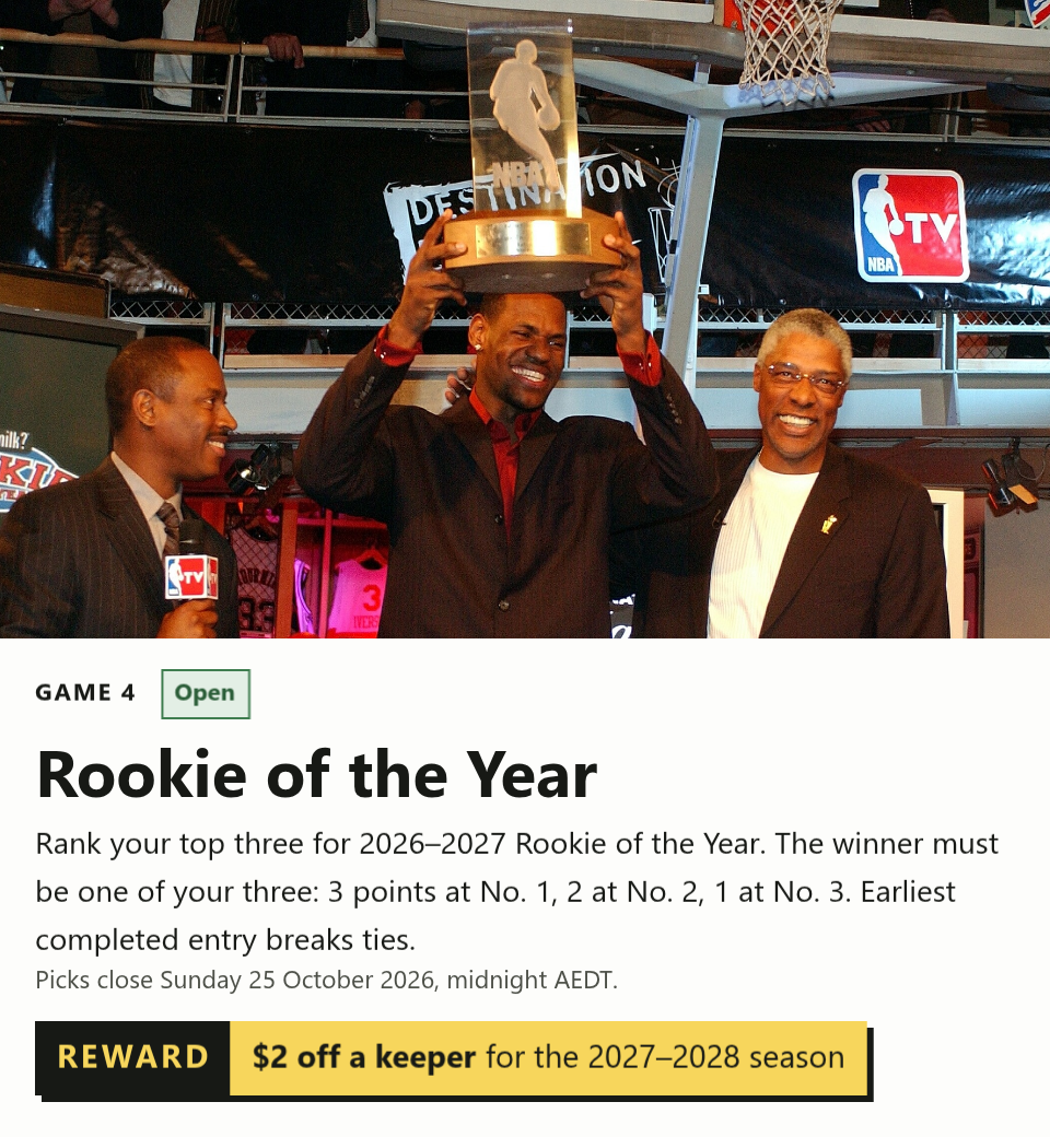 Rookie of the Year competition poster