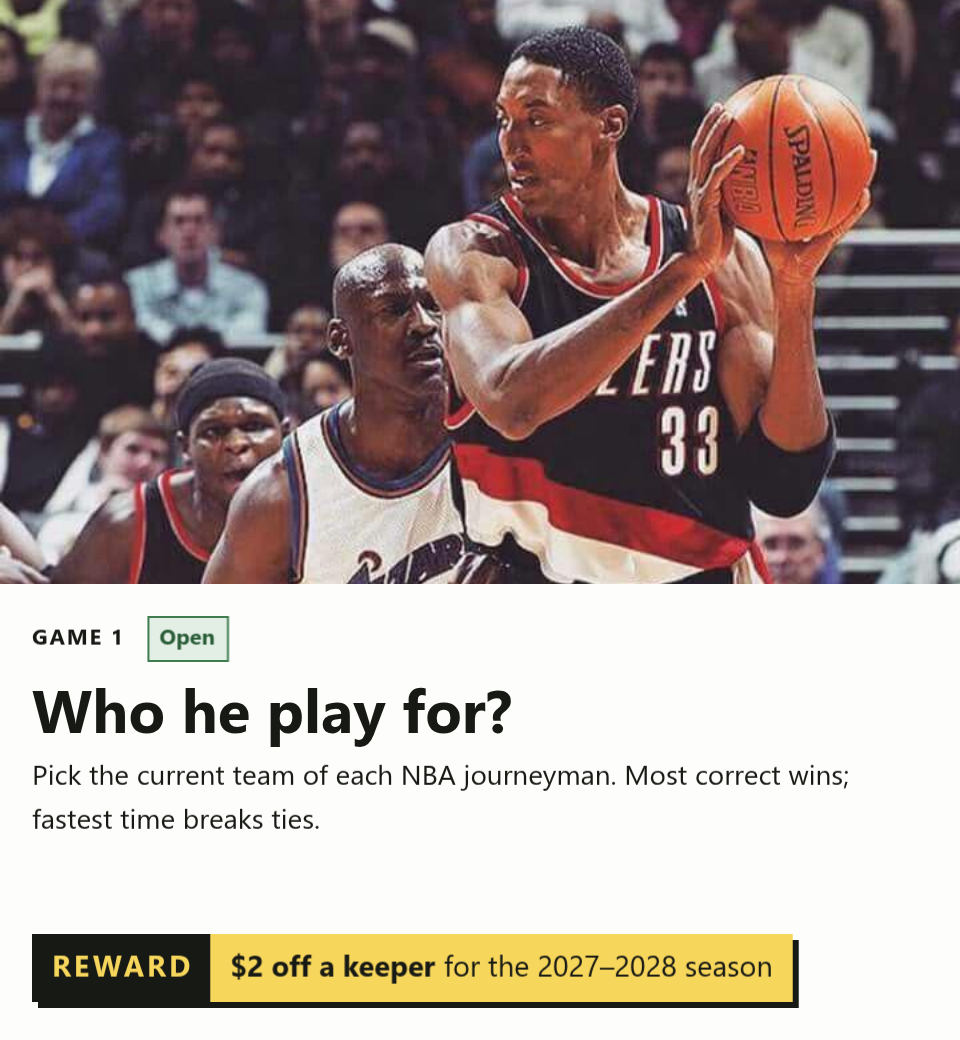 Who he play for? competition poster