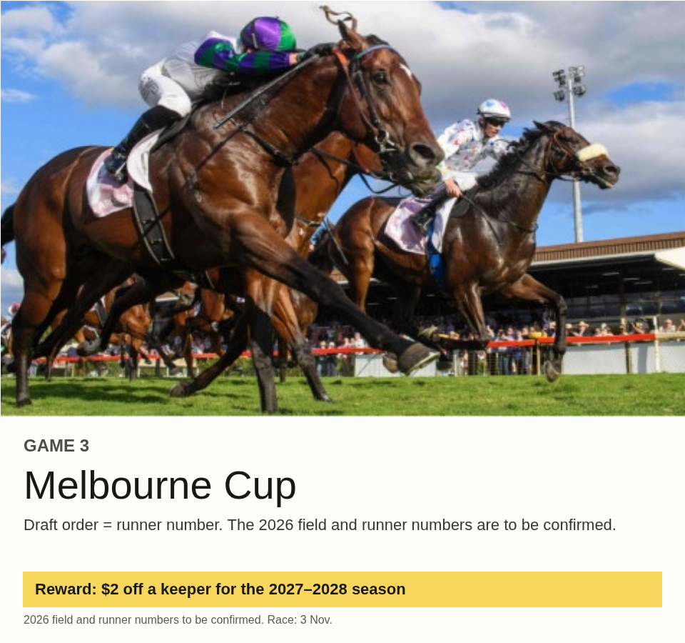Melbourne Cup competition poster
