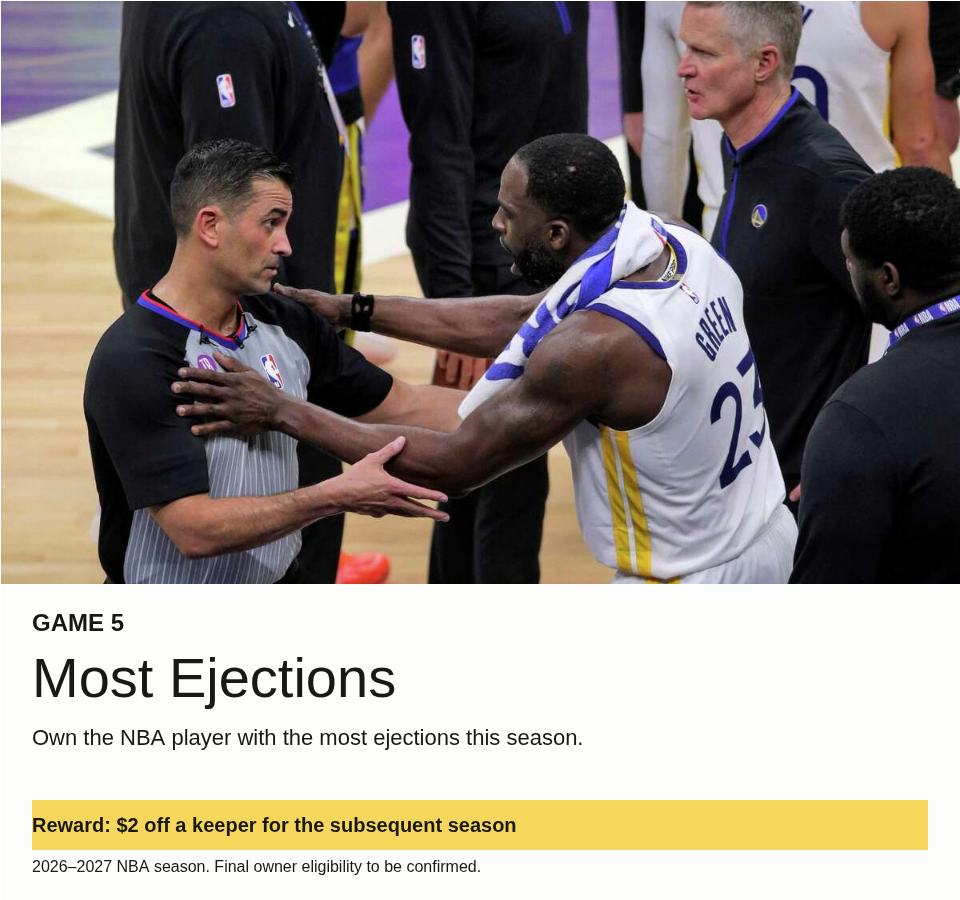 Most Ejections competition poster