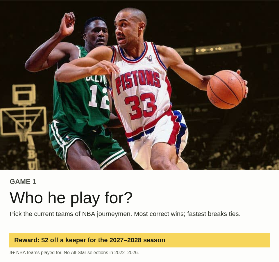 Who He Play For? competition poster